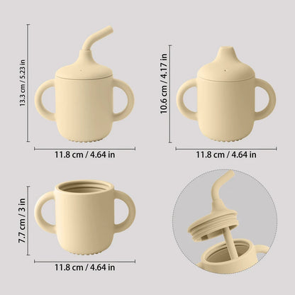 PeakPicks™ 2-in-1 Silicone Baby Cup – Spill-Proof Straw & Snack Lid for Happy Little Sippers