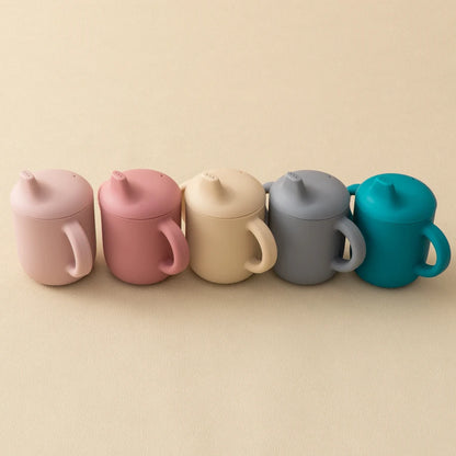 PeakPicks™ 2-in-1 Silicone Baby Cup – Spill-Proof Straw & Snack Lid for Happy Little Sippers