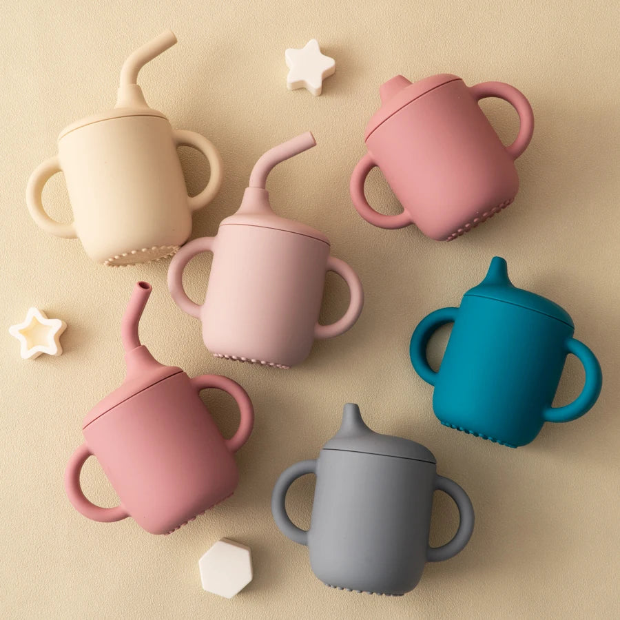 PeakPicks™ 2-in-1 Silicone Baby Cup – Spill-Proof Straw & Snack Lid for Happy Little Sippers